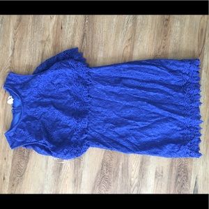 Blue lace formal dress
